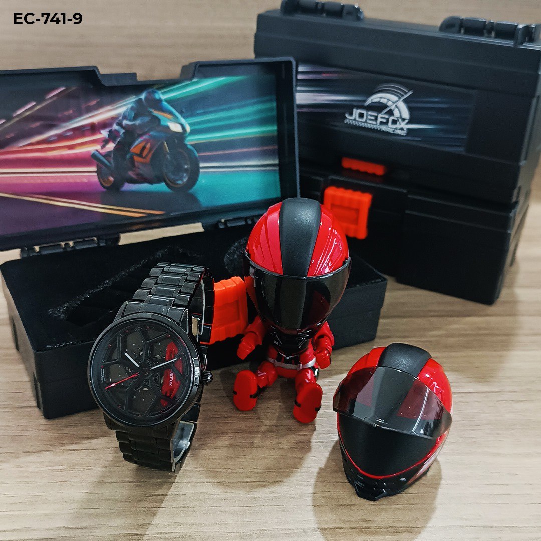 RELOJ RIN GIRATORIO + FIGURA DE COLECCIÓN 🏍️