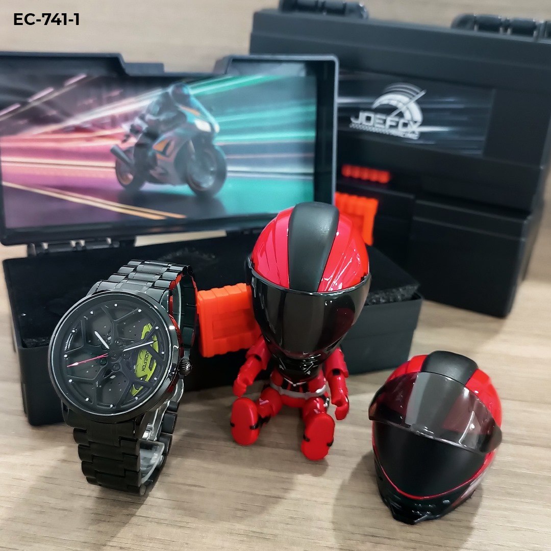 RELOJ RIN GIRATORIO + FIGURA DE COLECCIÓN 🏍️