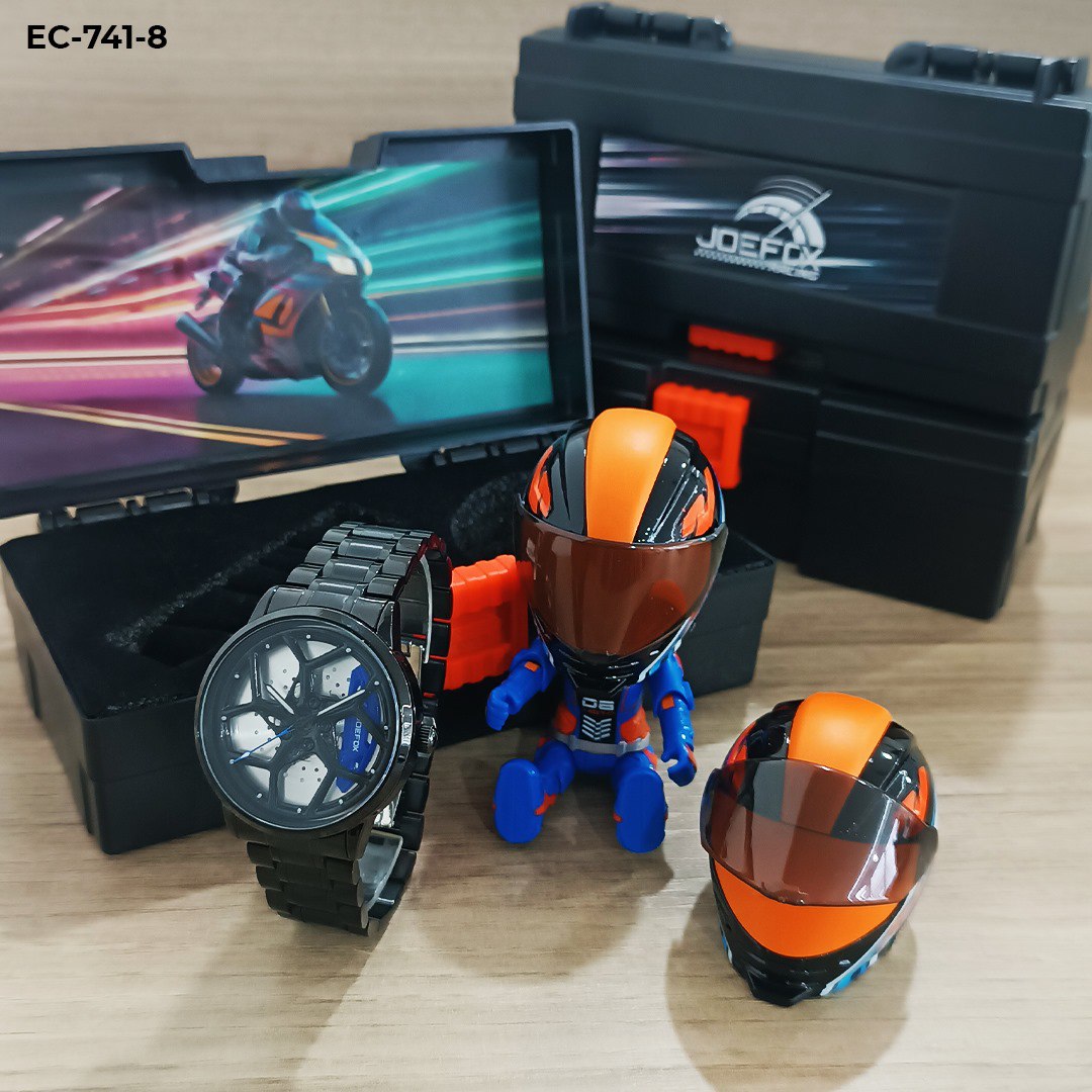 RELOJ RIN GIRATORIO + FIGURA DE COLECCIÓN 🏍️