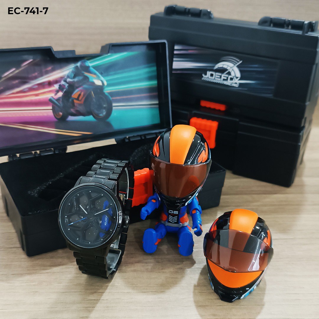 RELOJ RIN GIRATORIO + FIGURA DE COLECCIÓN 🏍️